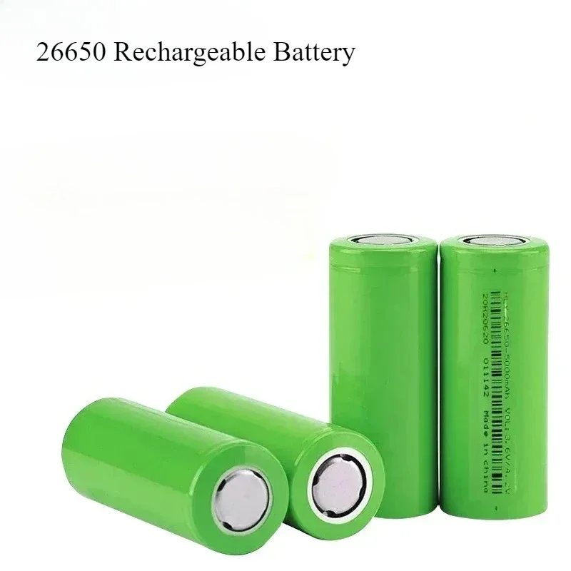 3.7V 5000mAh 26650 Rechargeable Battery for Flashlight Power Bank Electric Vehicle Original High Quality Lithium Ion Batteries