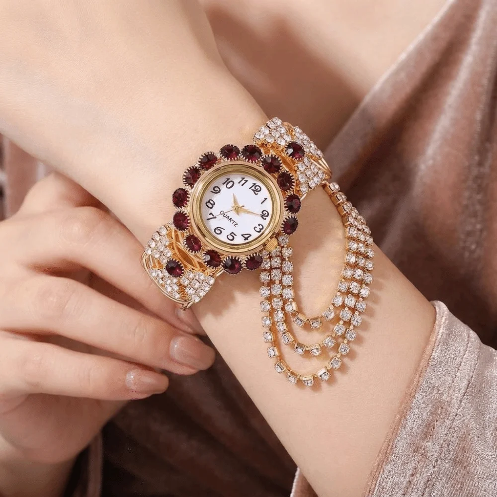 Rose Gold Ladies Wristwatch Stainless Steel Adjustable Quartz Watch Quartz Movement Lightweight Stainless Steel Watch
