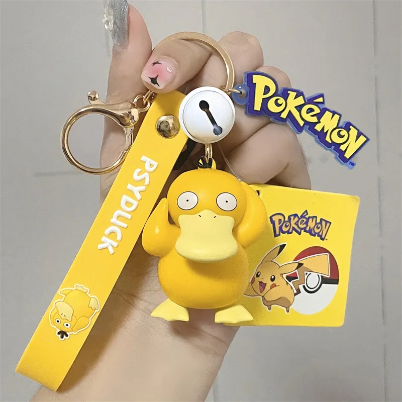 Cute Cartoon Genuine Pokémon Psyduck Squirtle Pikachu Squirtle Doll Car Keychain School Bag Pendant Gift