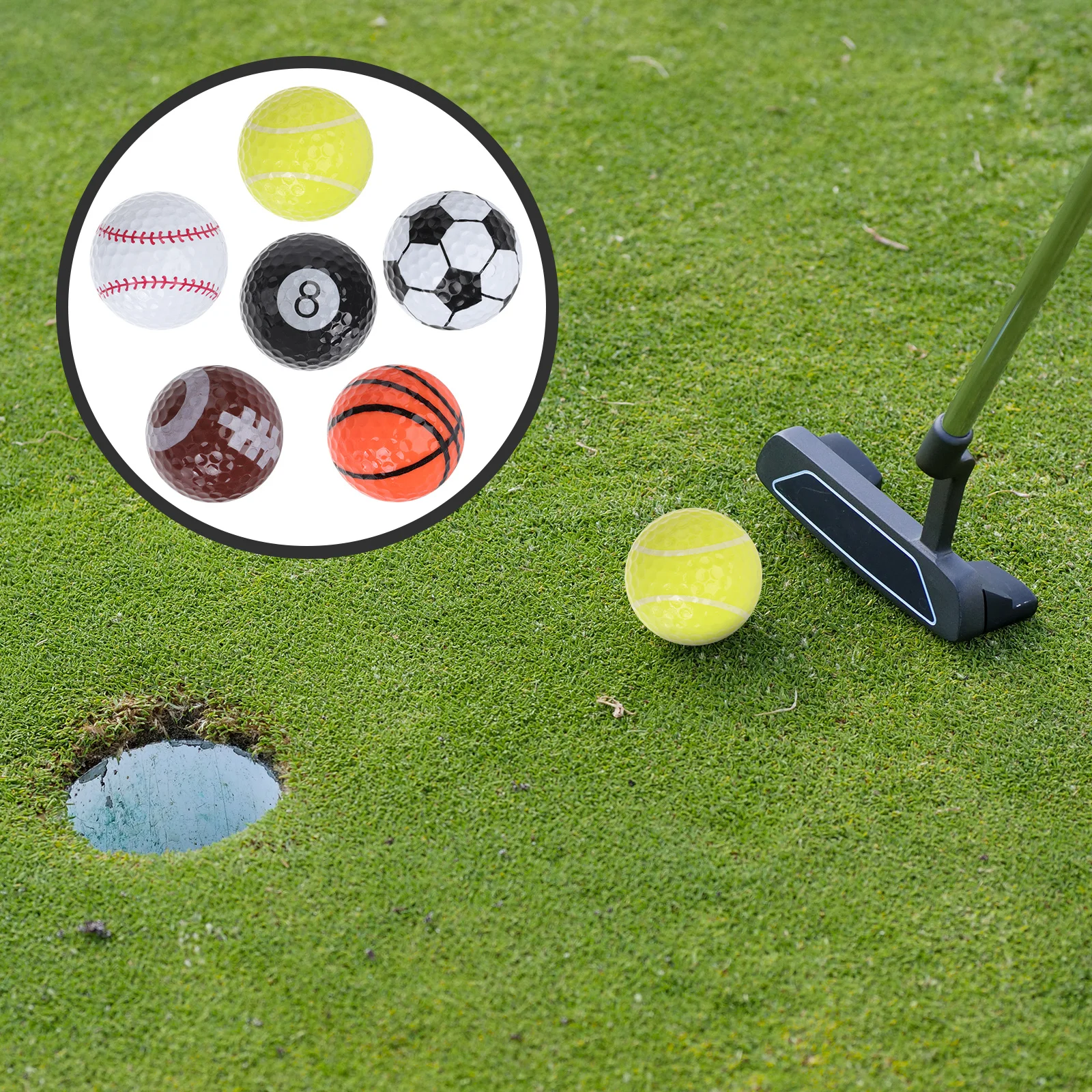 

6pcs Golf Practice Balls Set Bright Color Training Balls For Putting Drills Lightweight Portable Golf Sports Equipment