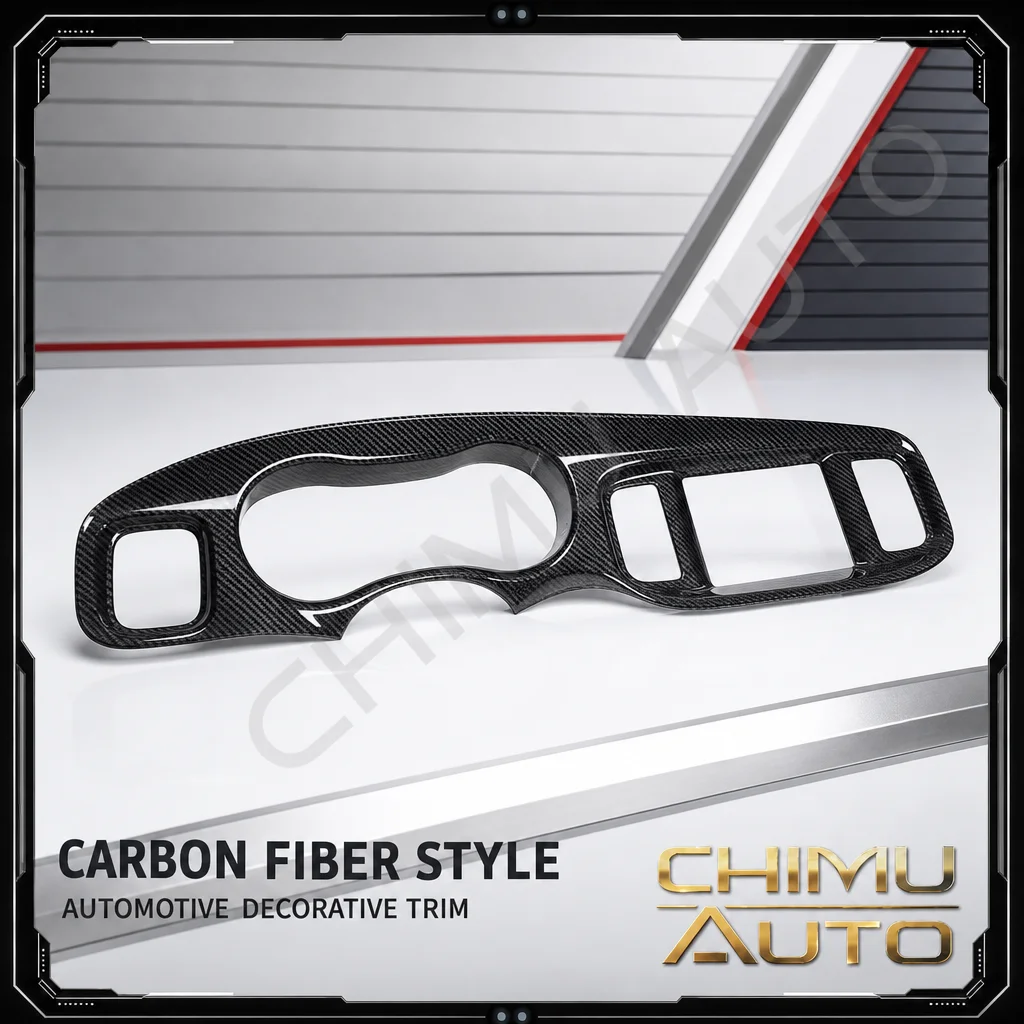 【CHIMU AUTO】for Dodge Charger 2015-2023 Dashboard Cluster Trim Carbon Fiber Style Center Console Interior Cover Kit Upgrade