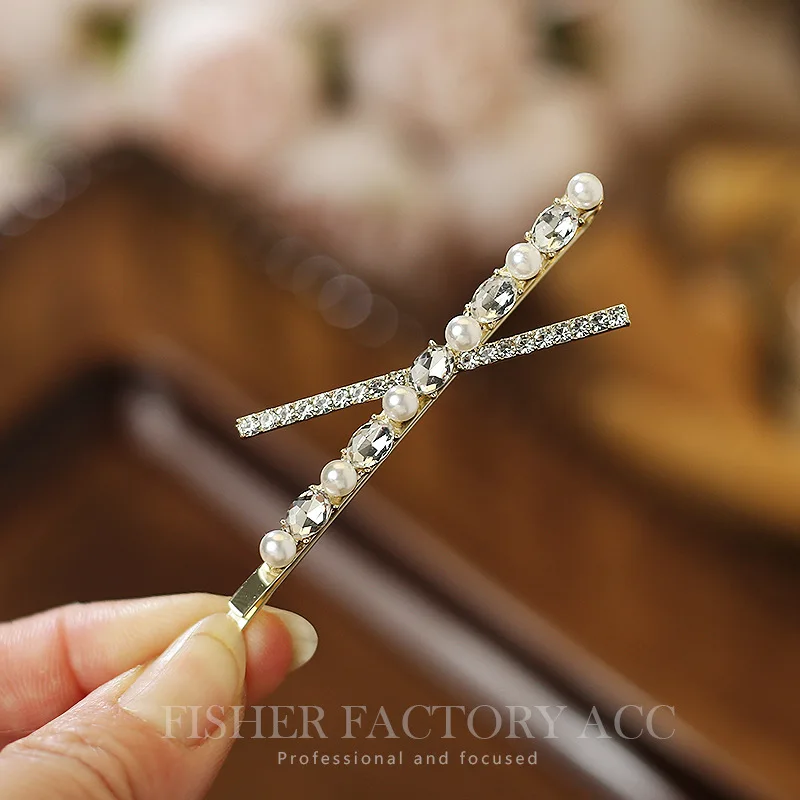 

Pearl Metal Hairclips Women Hair Clip Girls Crystal Hairpins Barrette Hairgrip Elegant Hariband Bobby Pin Hair Accessories