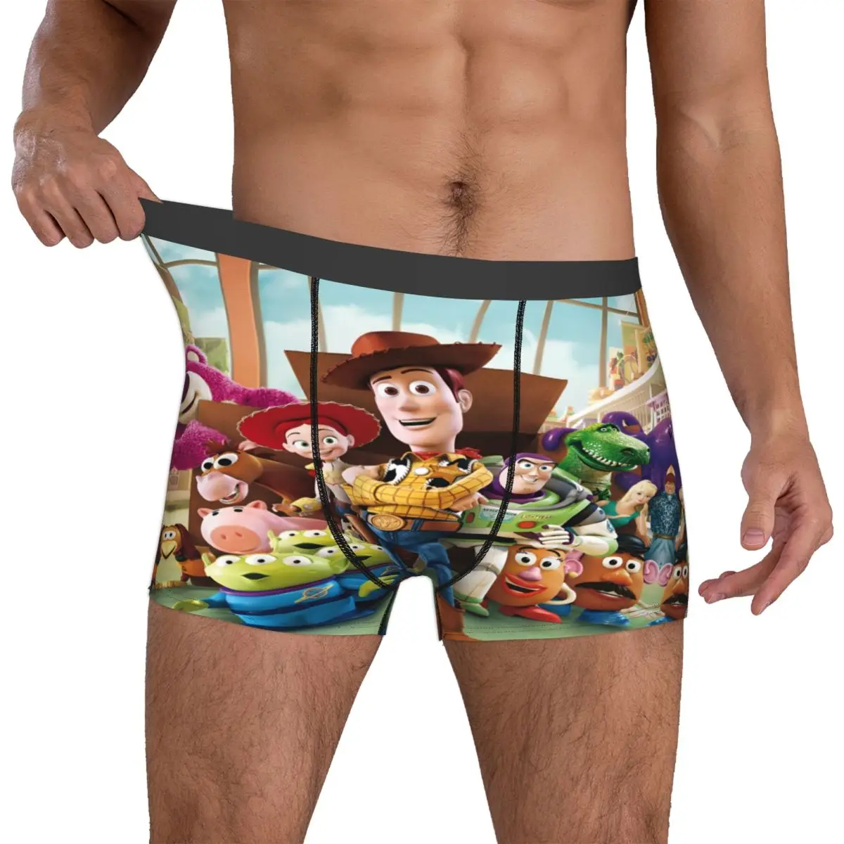 

Custom Male Fashion Toyes Anime Storyes Underwear Woody Buzz Lightyear Jessie Boxer Briefs Stretch Shorts Panties Underpants