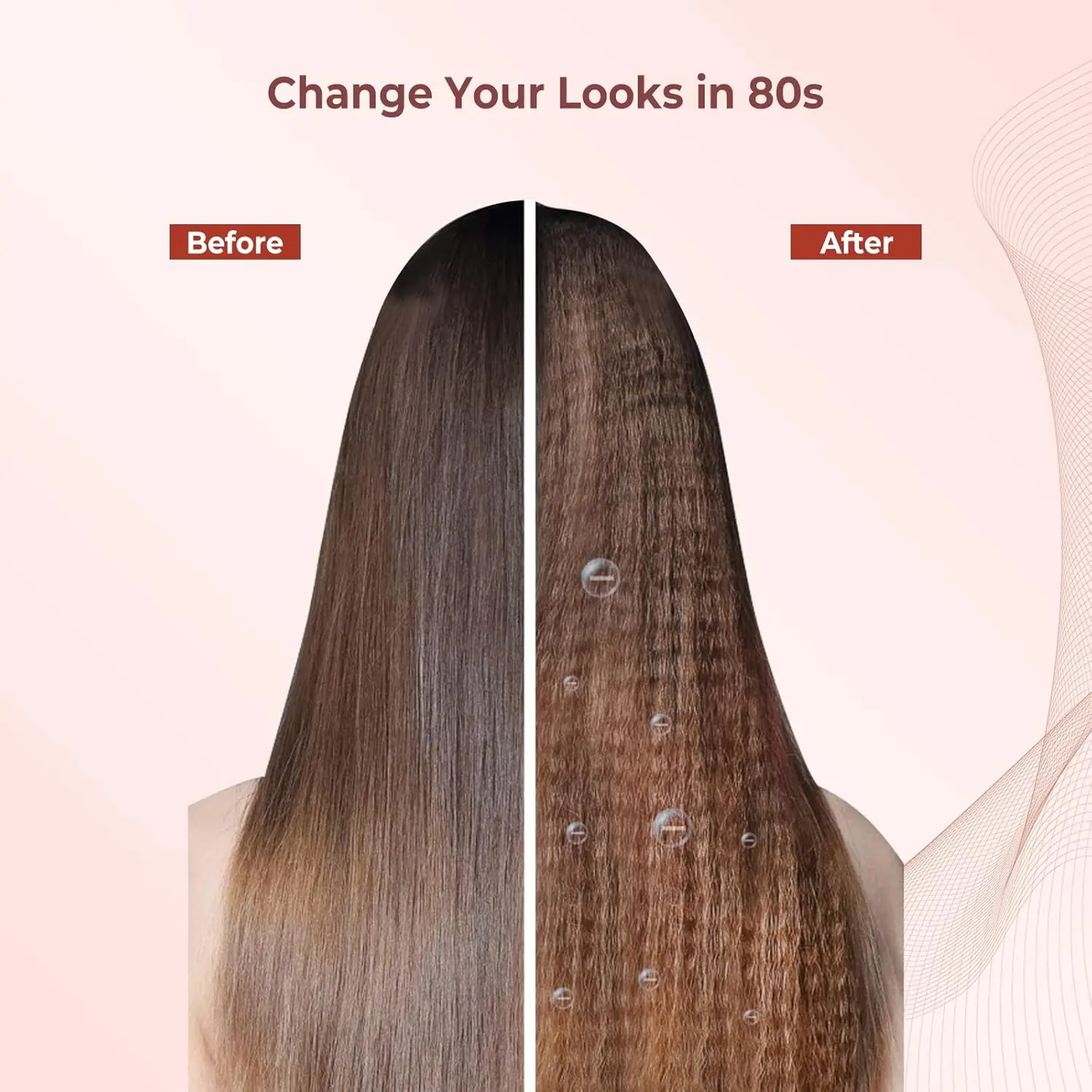 Ferro de crimpagem cerâmico ptc para cabelo, ferramenta de crimper de viagem para cabelo com temperatura ajustável e display lcd