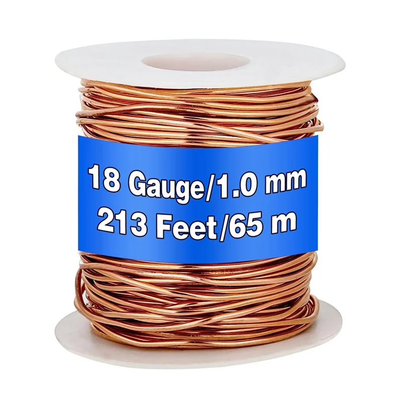 99.9% Dead Soft Copper Wire, 18 Gauge/ 1 mm Diameter, 213 Feet/ 65 M, 1 Pound Spool Pure Copper Wire