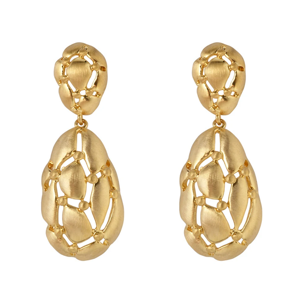 Geometrische onregelmatige retro holle oorbellen Unieke minimalistische stijl Vintage metalen oorknop Damesmode Commuter-sieraden