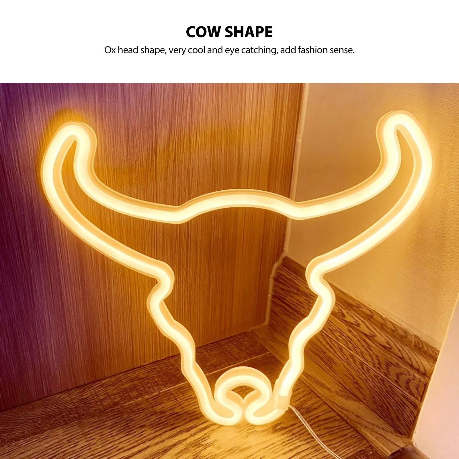 Vaca-como o néon conduziu a luz, decoração do néon, animal-como, pendurando, para o quarto, barra, banquete de casamento