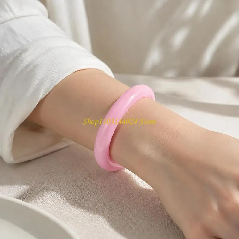 N5KE Broad Marbled Bracelet with a Clean Clasp-Free Closed-Loop
