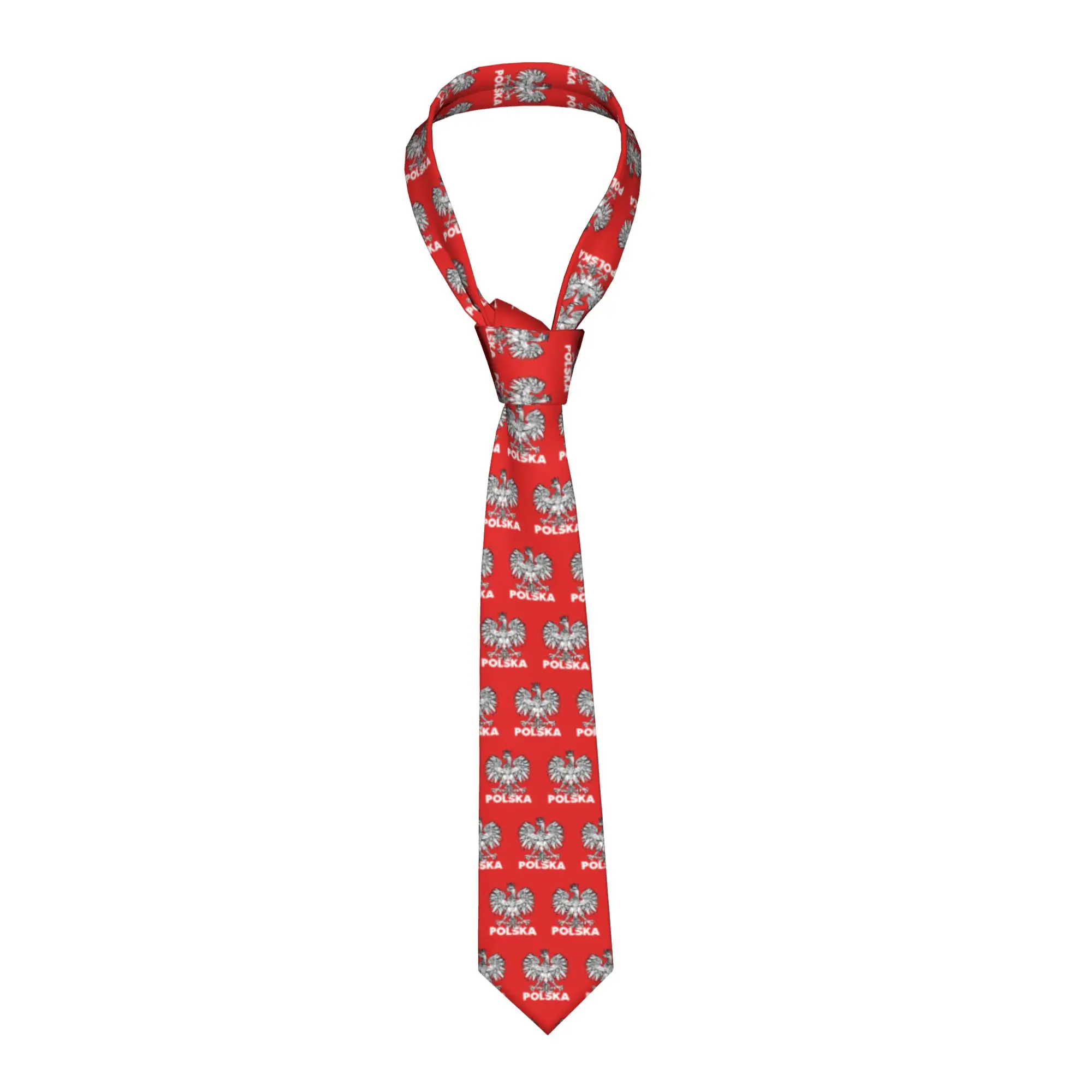 Polska Tie Men's Classic Silk Poland Eagle Polish Necktie for Wedding