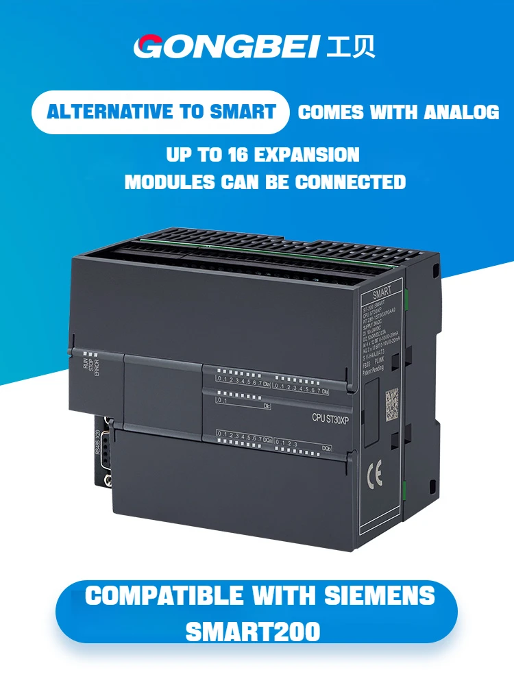 

GONGBEI PLC S7-200SMART Compatible with Siemens plc controller CPU SR20 ST30 SR30 ST40 Extensible Own analog input/output