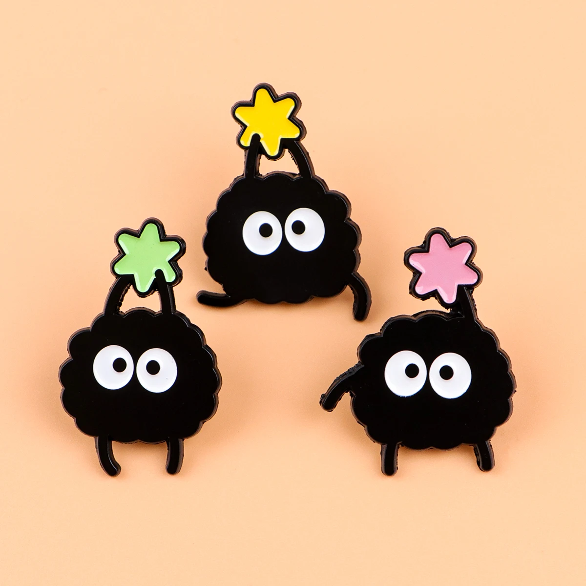 3pcs Cute Elf Enamel Pins Set Cartoonn Brooches for Backpacks Hat Lapel Pins Badges for Fans Gifts Cosplay Accessories Toy
