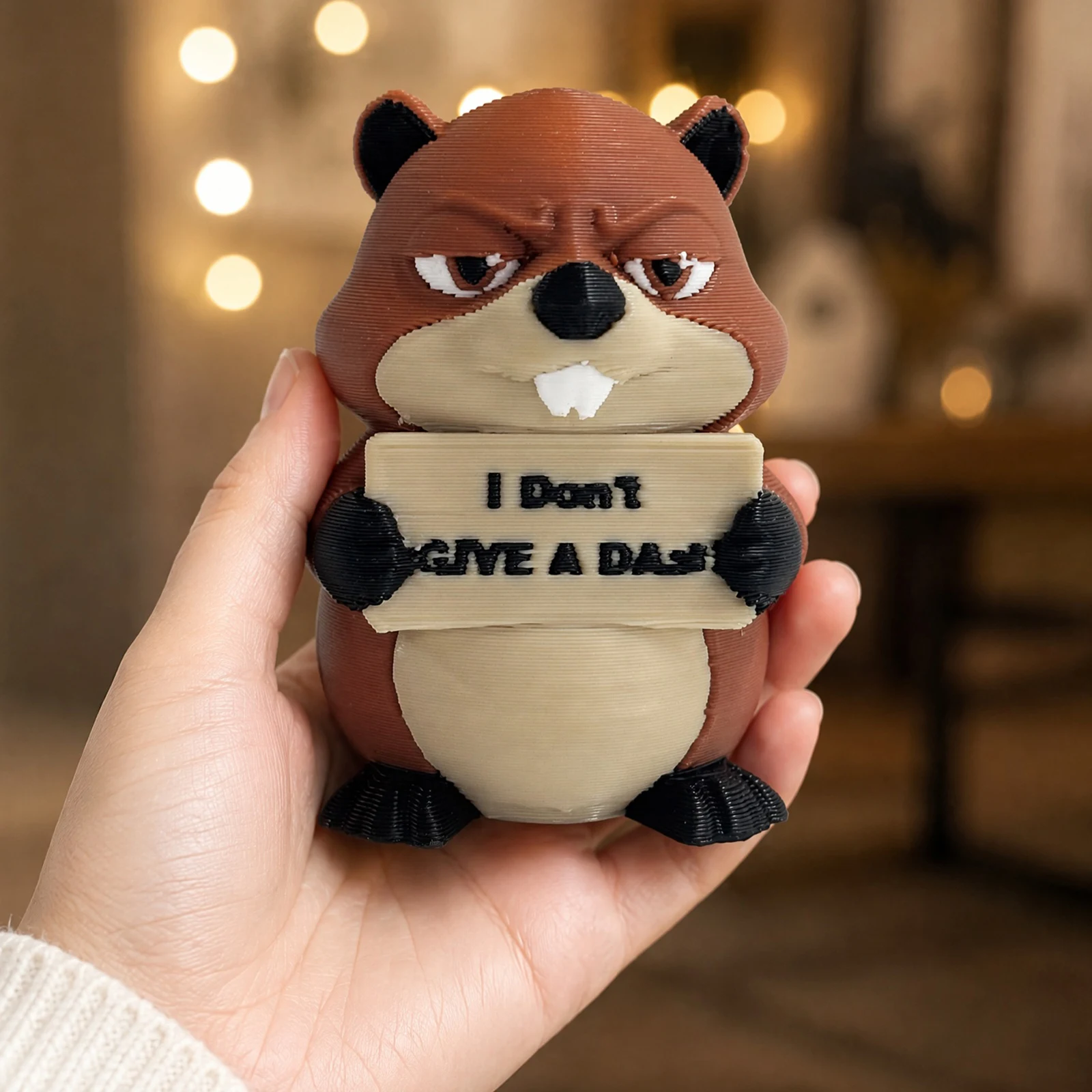Cute Animal Figurine with Attitude Funny Mini Figurine Resin Cartoon Animal Ornament for Desk Monitor Top & Car Dashboard Decor
