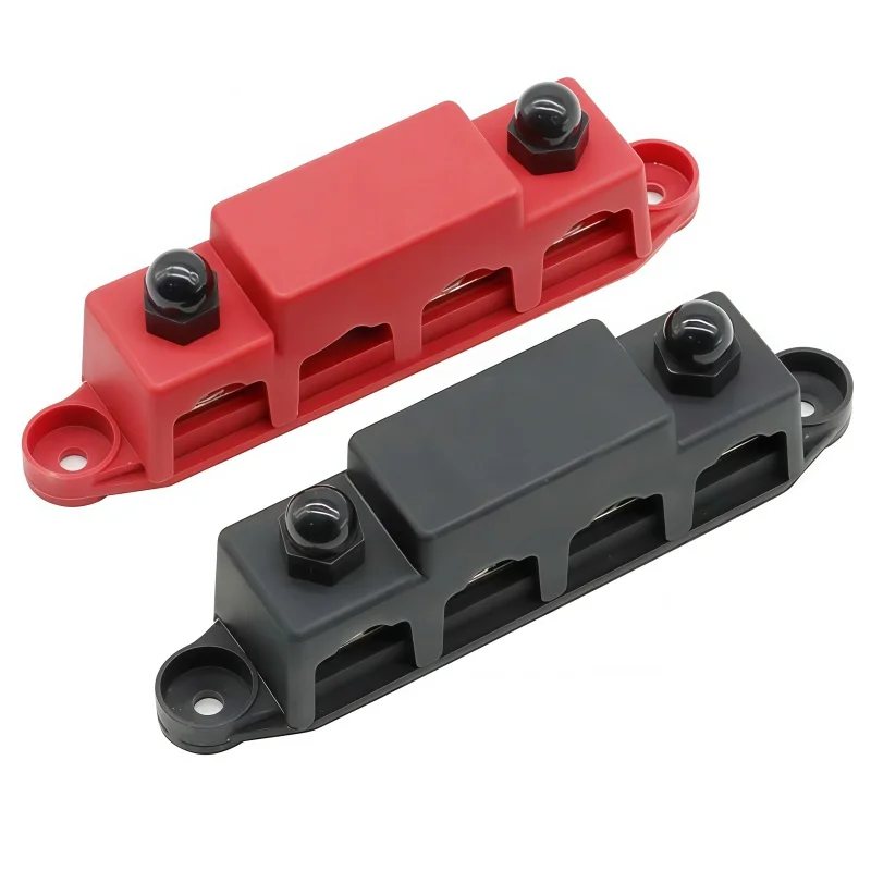 Power Distribution Block Busbar 48V 250A M8/M10 Bolt 4-Terminal Power Distribution Block Automotive and Marine Accessories