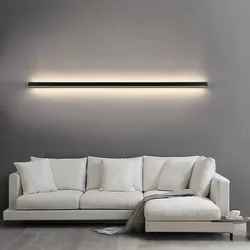 Modern minimalist line wall lamp bedroom headboard corridor master bedroom background wall creative minimalist strip lamp