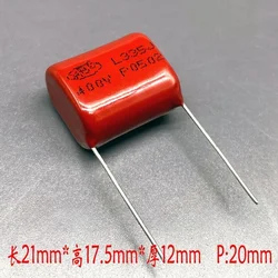 10PCS CL21 MPP CBB 335 3.3uf 3u3 400v 2G polypropylene high frequency film capacitor