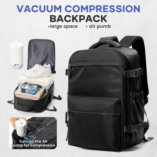 Mochila de vacío, bolsa de viaje para hombres, mochila de gran capacidad, mochila para ordenador portátil de negocios, mochila expandible para hombres y mujeres, mochila escolar