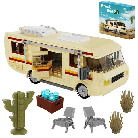 CLASSIC Breaking Bad Cooking Lab รถ RV Pinkman Edacational Building Blocks วอลเตอร์สีขาวรถของเล่น Parper คําแนะนํา