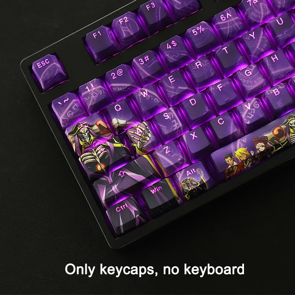 108 Tasten für das Overlord-Thema, Narberal Gamma PBT, Farbstoffsublimationsdruck, beleuchtete Tastenkappen, Cartoon-Anime-Gaming-Tastenkappen für ANSI 61 87 104. – Detail 5