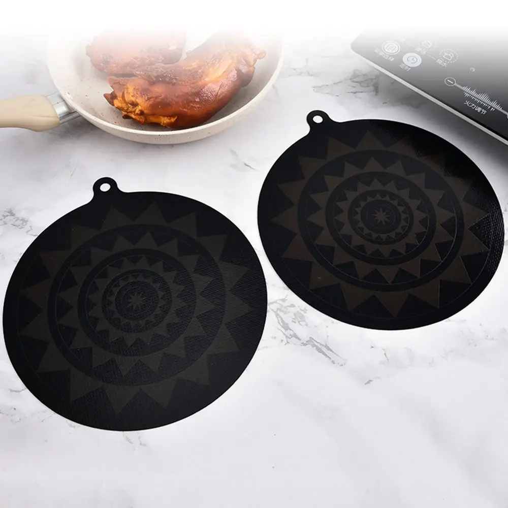 Black Induction Hob Protector Mat High Temperature Resistance Silicone Induction Cooktop Protector Anti Slip Placemat
