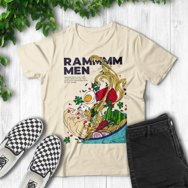 

00013235#A-Vintage Style Ramen T-Shirt - Graphic Tees