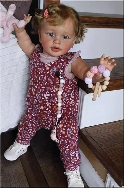 St.Store Fornitura limitata personalizzata da 26 pollici Reborn Baby Pippa con capelli radicati a mano Bambola già finita con abito diverso