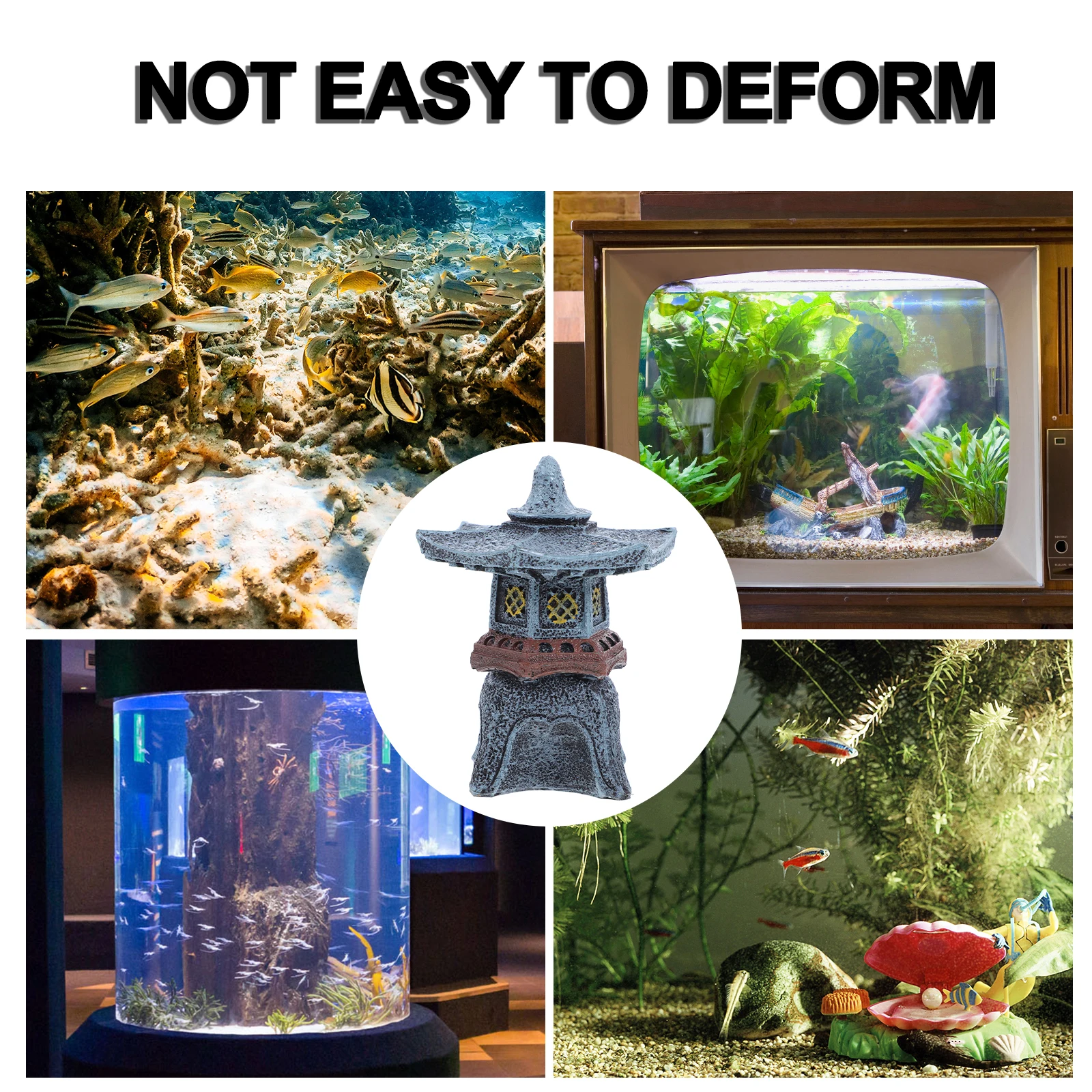 

Resin Pagoda Lantern Japanese Garden Decor Miniature Outdoor Indoor Yard Patio Pond Landscape Decoration Retro Asian Statue