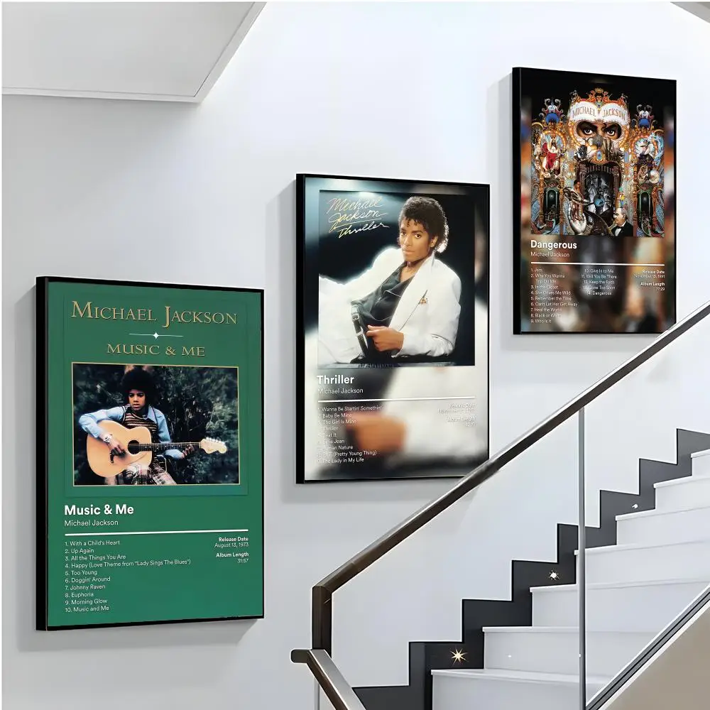 M-Michael Jackson Rapper Album Poster Home Living Bed Room Bar Hallway Sticky Wall Printing Waterproof Aesthetic Decor