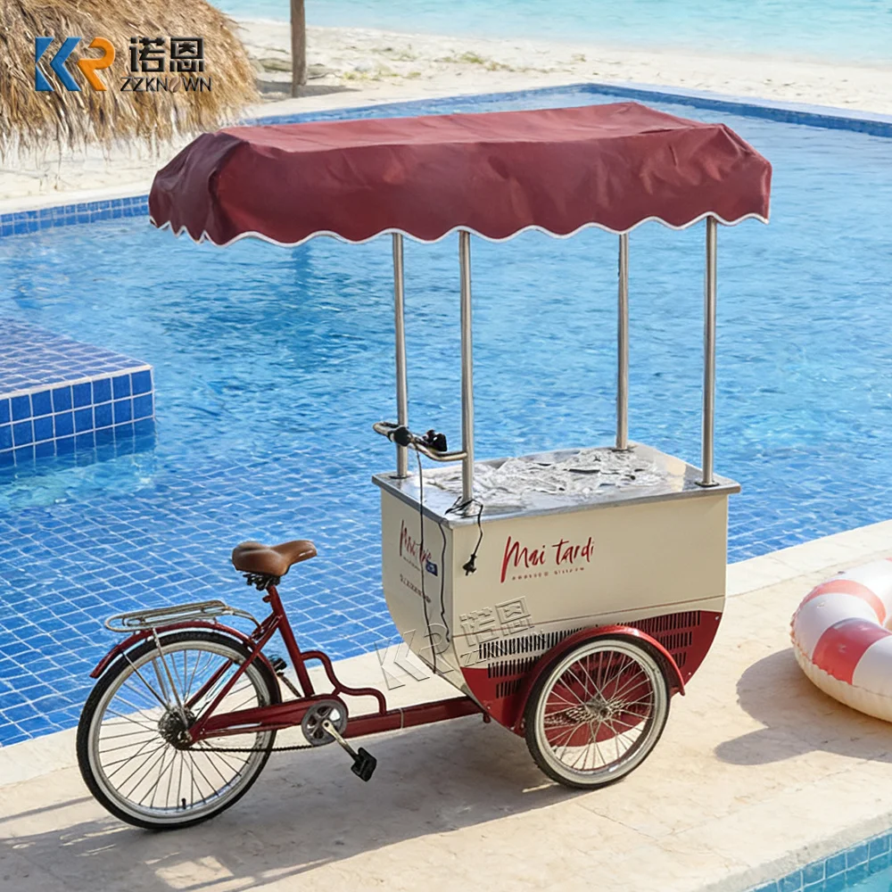 

Innovative Outdoor Food Cart Mobile Urban Crepe Waffle Snack Kiosk Street Vendor Ice Cream Cart For Outdoor Markets