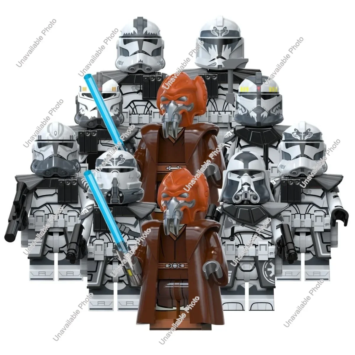 Hot Toys Star Wars, Nuevos Bloques de Construcción, Wolfpack, Clone Trooper, Plo Koon, Geonosian Zombie, Poggle, Darth Malak, Figuras de Ladrillos, Juguetes