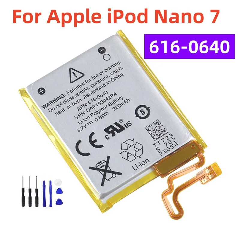 616-0640 Replacement Battery For iPod Nano 7 7th Gen Batteries A1446 MP3 MP4 Battery MB903LL/A 616-0639 + Tools