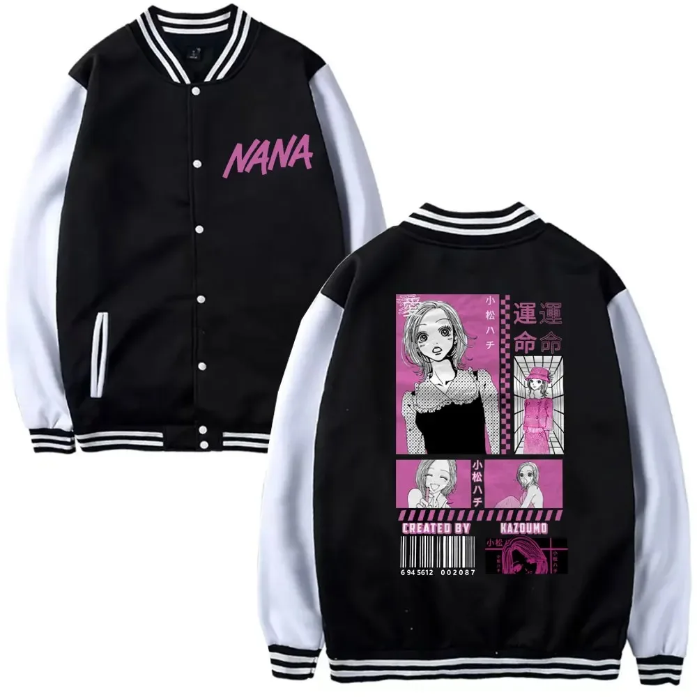 Anime Nana Osaki Hachi Komatsu Print Men Women Jacket Coat Sweatshirts Hoodie Baseball Uniform Cardigan Black Stones Clothes Top