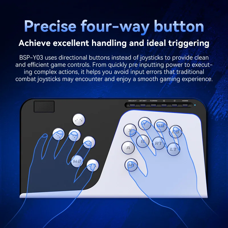 New Arcade Fight Stick Controller, All-Button Fighting Game Controller for PS5/4/3/Switch/Xbox/PC/Mobile Slim Portable