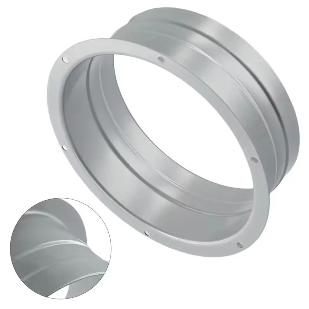 Metal Exhaust Duct Connector Flange 75-300mm High-temperature Resistant Straight Flange Adapter Round Pipe Air Vent Connector