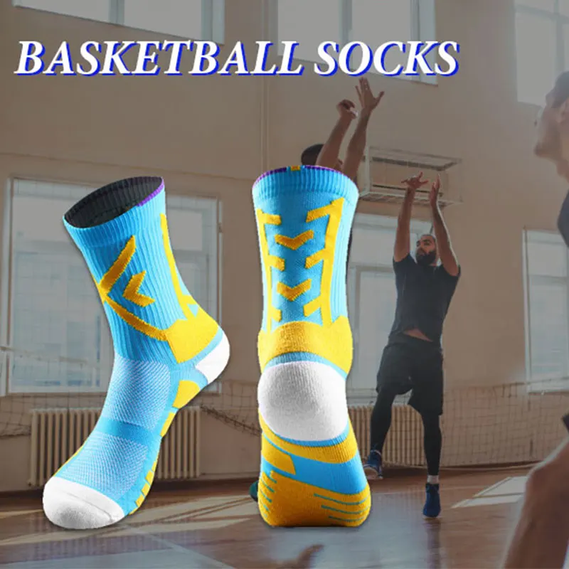 Chaussettes de sport à compression pour homme, accessoire de cyclisme, basket-ball, course à pied, noir, respirant, long, randonnée, amortissement, athlétique professionnel