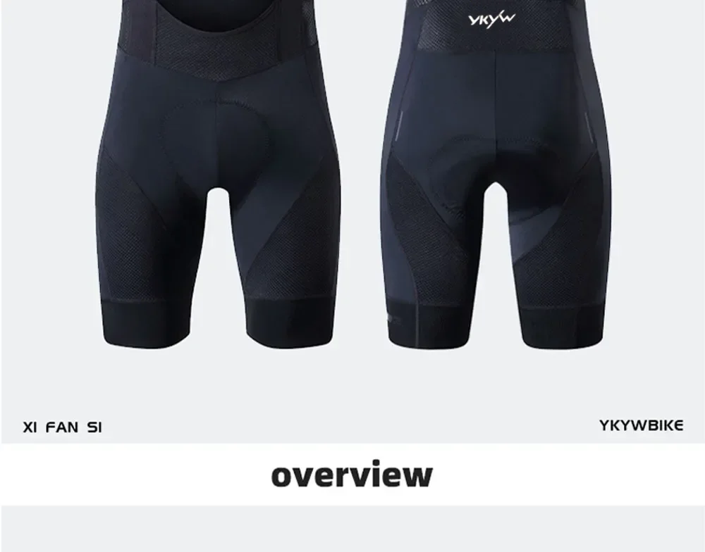 YKYWBIKE Herren Radsport-Trägerhose Italien Elastic Interface 7 Stunden Gepolsterte Profi-Fahrradhose Rennrad-Radlerhose – Detail 9