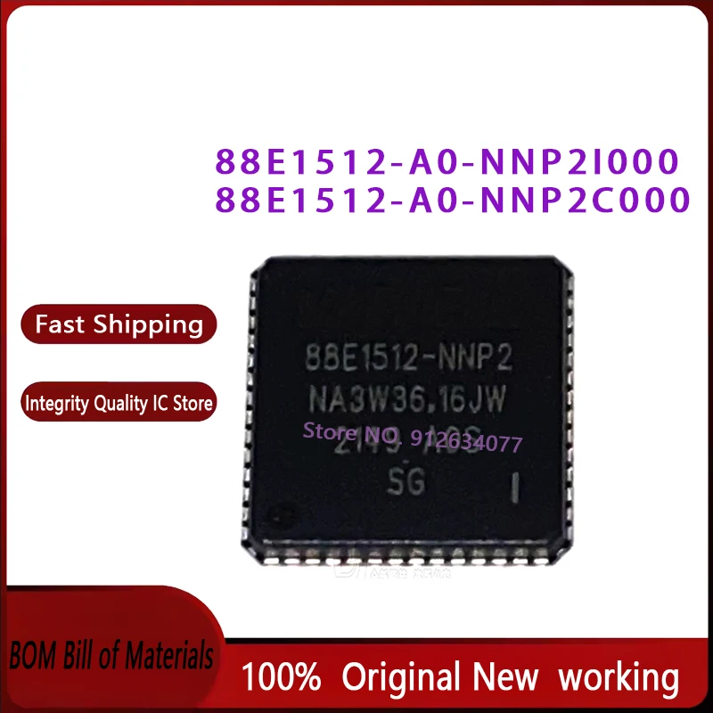 10PCS/LOT 88E1512-NNP2 88E1512-A0-NNP2I000 88E1512-A0-NNP2C000 QFN-56 New original