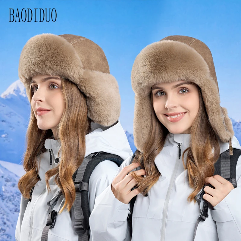 Xinbaoguan 100% acrylic 8590 winter windproof ear protector head cap, thickened plush Lei Feng hat, cold proof and warm hat