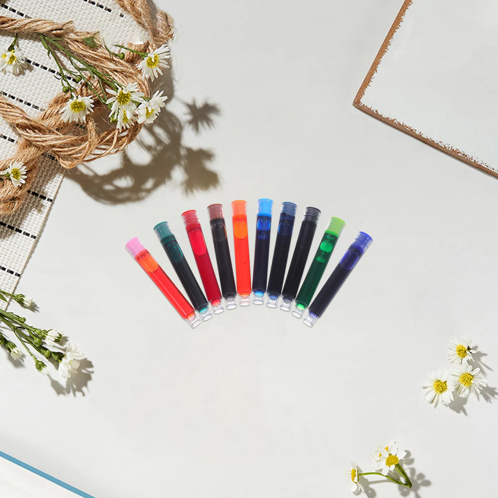 

10 Boxes Fountain Pen Ink Cartridge Refills Multi Use Erasable Smooth Flow Ink for Students Teachers Schools Offices Homes