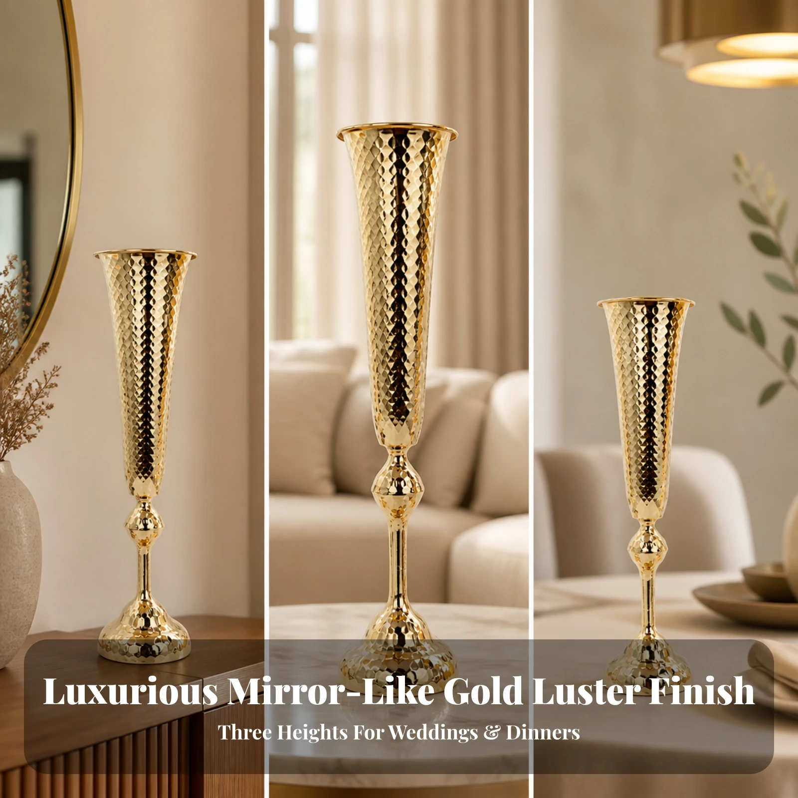 Metallvase mit Sockel, moderne – Centerpiece Vase Tall Bewertung und Preis