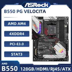 B550 Motherboard ASROCK B550 PG VELOCITA Socket AM4 4×DDR4 128GB ATX For Ryzen 55600 2700 5800 4500 cpu