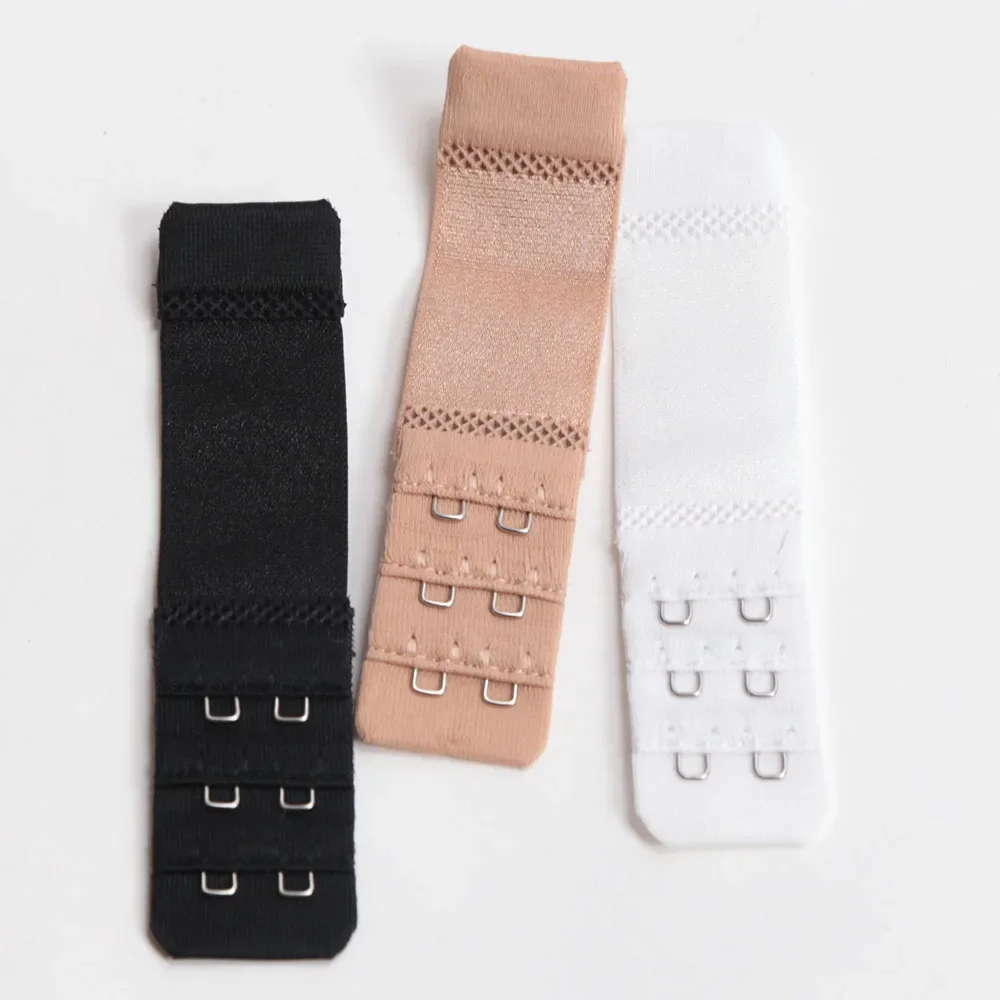 Lot de 3 rallonges de soutien-gorge à 2 crochets et 3 rangées, confortables et élastiques, avec boucles arrière ajustables pour femmes