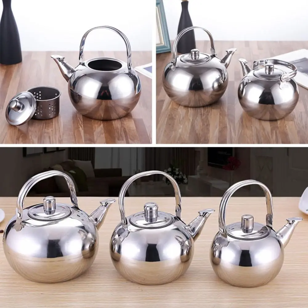 Stainless Steel Water Kettles Large Capacity with Infuser Filter Oolong Tea Jug Cookware Tea Coffee Tools TeaKettle Home Office