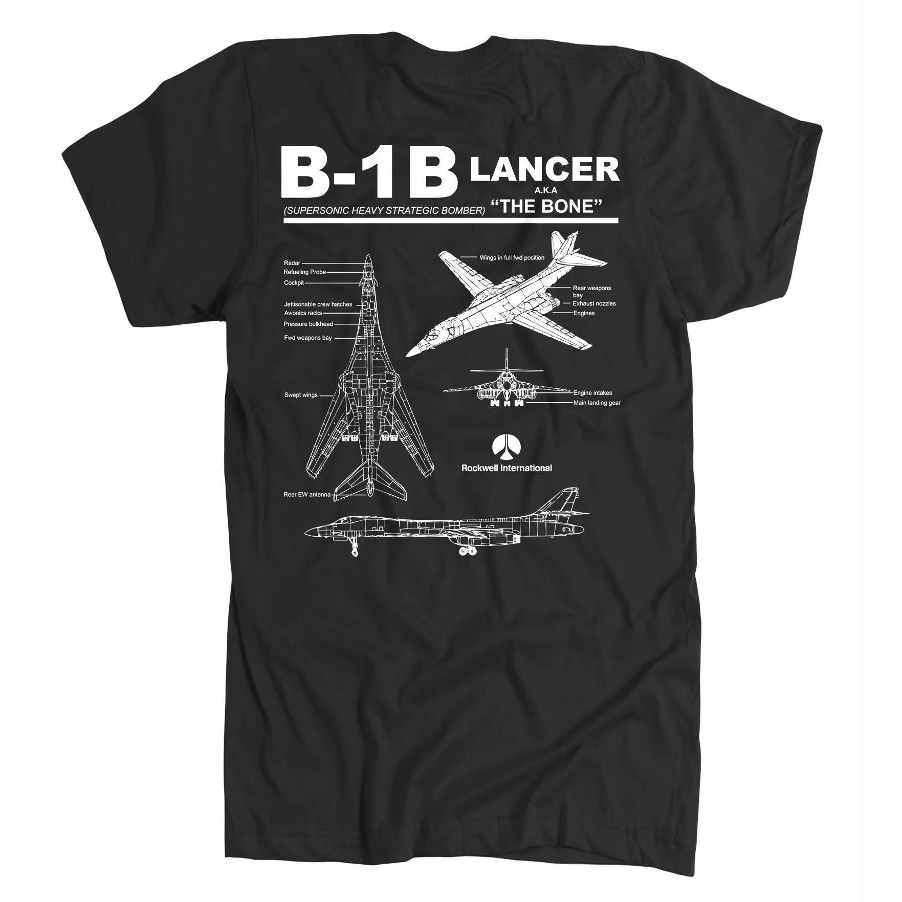 Awesome B-1B Lancer Strategic Bomber Label T Shirt. 100% Cotton Short Sleeve O-Neck Casual T-shirts New Size S-3XL