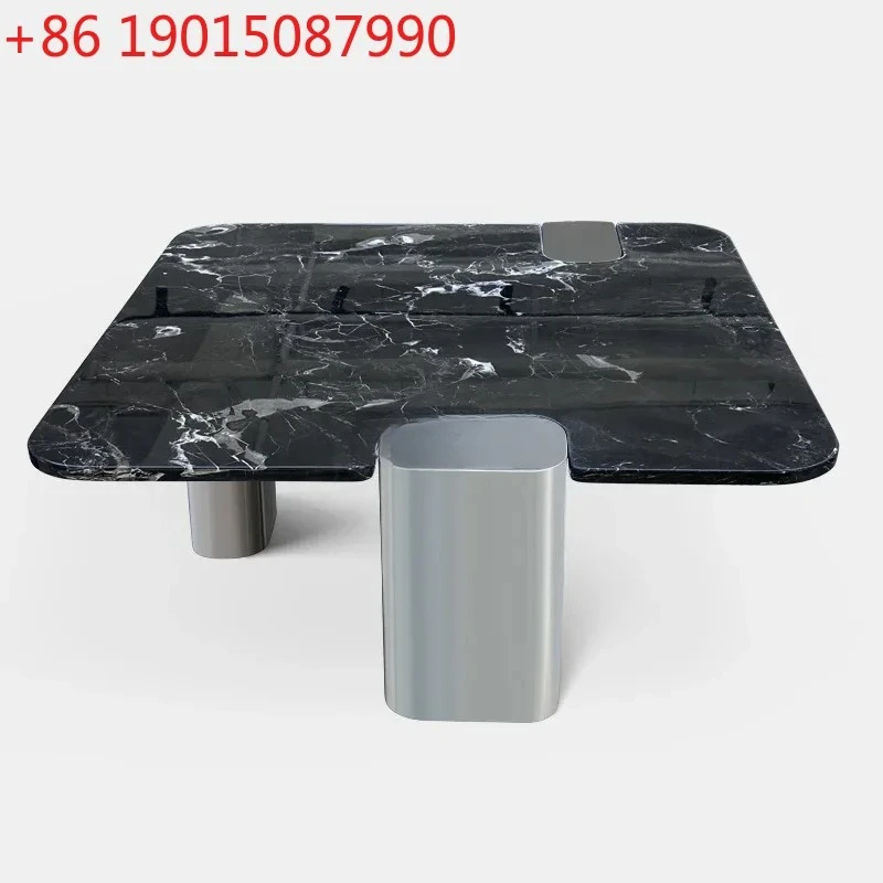

Light luxury coffee table Italian minimalist living room household natural marble coffee table