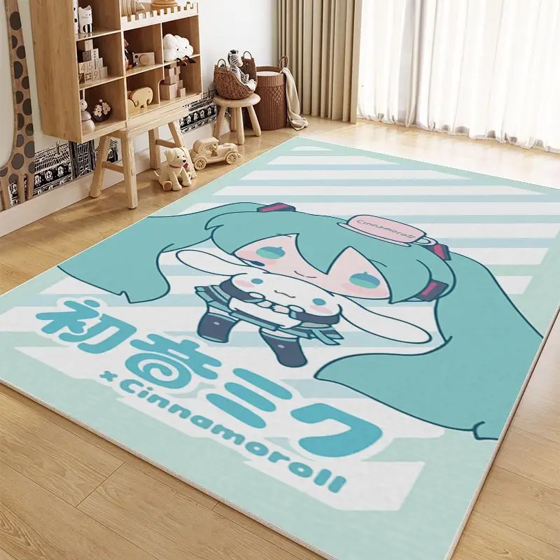 初音ミクかわいい漫画カーペットベッドサイドリビングルームキッチン子供部屋バルコニー滑り止め家の装飾レジャーラグ
