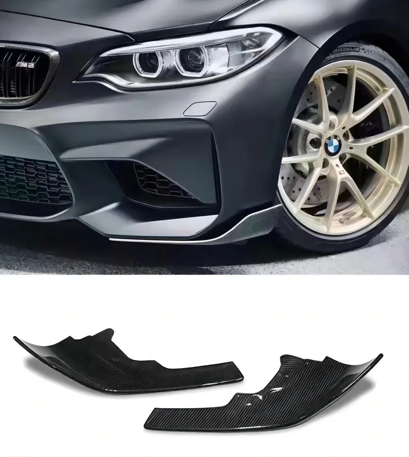 

Carbon Fiber Car Front Bumper Side Cover Splitter For BMW F87 M2 2016-2019 Air Vent Lower Kit Spoiler Lip Corner Guard Trim 2PCS