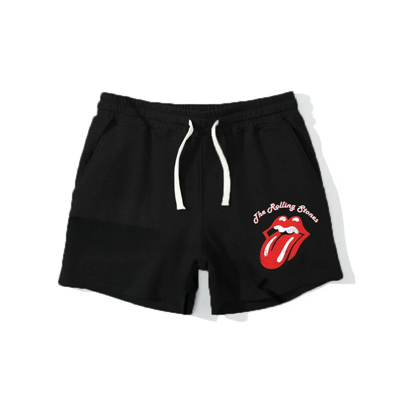 Pop music summer cool The Rolling Stones men\'s fitness comfortable breathable versatile sports shorts 3 colors