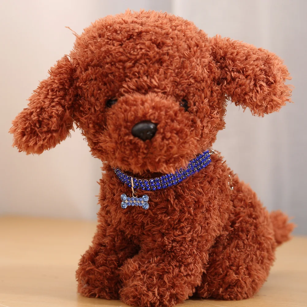 

1pc Bone Collar 25Cm+5Cm Blue For Small Dogs Pet Suppllies Cats Rhinestone Dog Necklace Elastic Dog Collar Pet Supplies