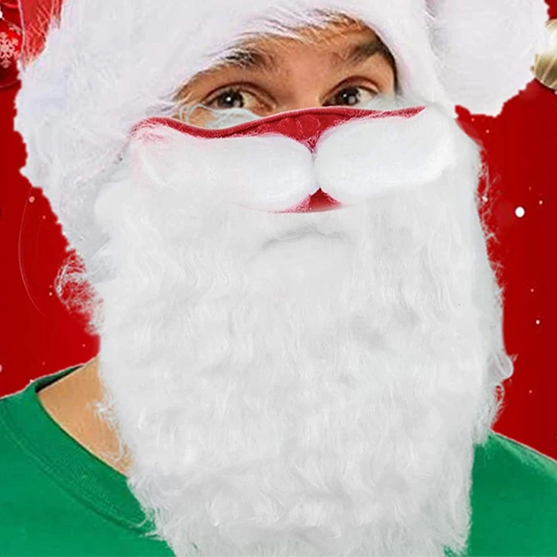 

1Pc Christmas Hat Decoration 3D Santa Claus Beard Masks Unisex Funny Reusable Santa Face Cover Shield For Xmas Cosplay Party