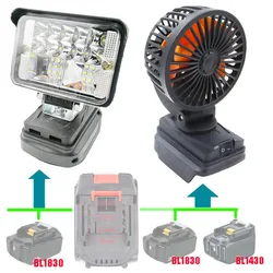 LED Work Lights Flashlights Electric Torch Spotlight Mini Fan for Makita 14.4V 18V Li-ion Battery Adapter BL1830 Hongsong Jingmi